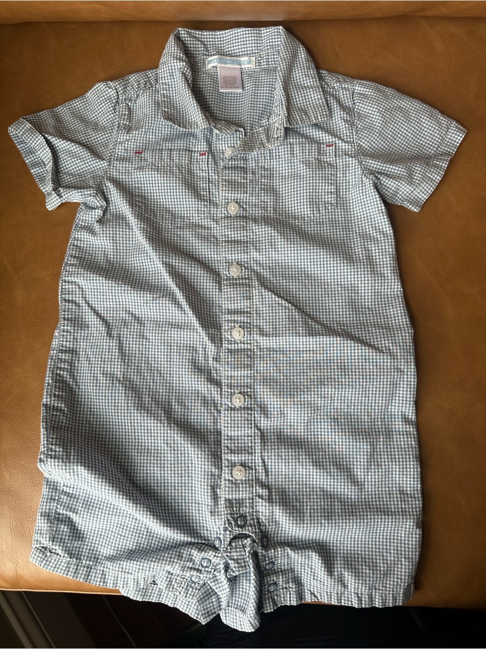 Janie and Jack collared gingham one piece